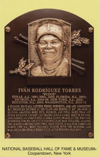 1965-22 Cooperstown Plaque Postcards #NNO Ivan Rodriguez Front