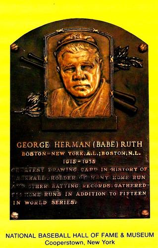 1965-22 Cooperstown Plaque Postcards #NNO Babe Ruth Front