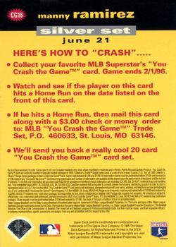 1995 Collector's Choice - You Crash the Game Silver #CG16 Manny Ramirez Back