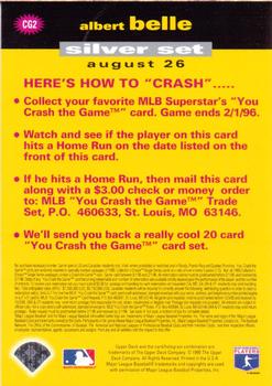 1995 Collector's Choice - You Crash the Game Silver #CG2 Albert Belle Back