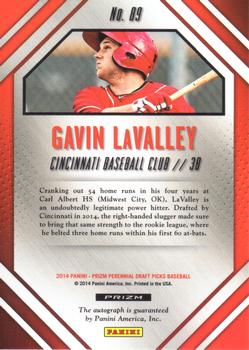 2014 Panini Prizm Perennial Draft Picks - Prospect Signatures Prizms #89 Gavin LaValley Back