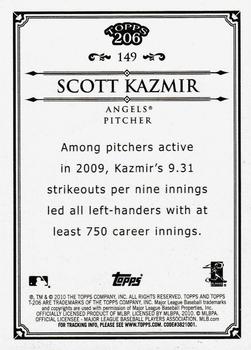 2010 Topps 206 #149 Scott Kazmir Back