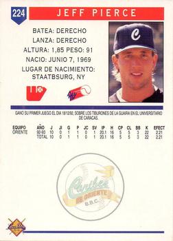 1993-94 Line Up Venezuelan Winter League #224 Jeff Pierce Back