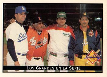 1993-94 Line Up Venezuelan Winter League #316 Mako Olivares / Pompeyo Davalillo / Ramon Montaya / Miguel Dilone Front