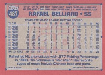 1991 Topps - Desert Shield #487 Rafael Belliard Back
