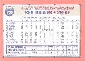 1991 Topps - Collector's Edition (Tiffany) #228 Rex Hudler Back