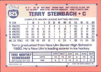 1991 Topps - Collector's Edition (Tiffany) #625 Terry Steinbach Back