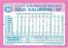 1991 Topps Micro #93 Ivan Calderon Back