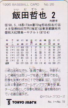 1995 Calbee #26 Tetsuya Iida Back