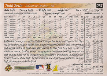 1997 Score - Showcase Series #257 Todd Zeile Back