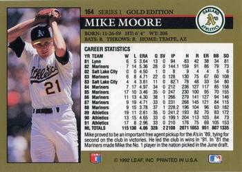 1992 Leaf - Black Gold #164 Mike Moore Back