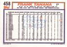 1992 Topps Micro #458 Frank Tanana Back