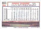 1992 Topps Micro #663 Greg Gagne Back