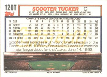 1992 Topps Traded - Gold #120T Scooter Tucker Back