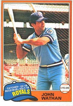 1981 O-Pee-Chee - Gray Back #157 John Wathan Front