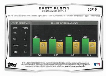 2014 Bowman Draft - Chrome #CDP104 Brett Austin Back