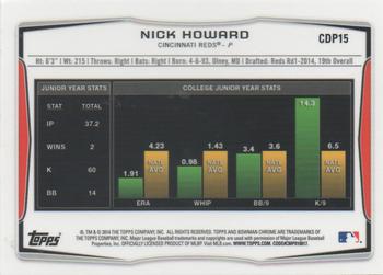 2014 Bowman Draft - Chrome Refractors #CDP15 Nick Howard Back