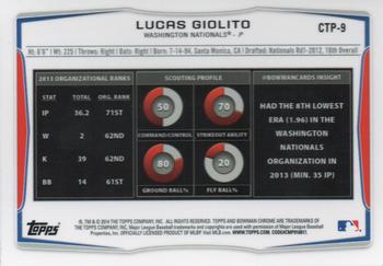2014 Bowman Draft - Chrome Top Prospects #CTP-9 Lucas Giolito Back