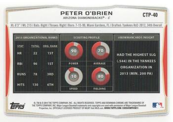 2014 Bowman Draft - Chrome Top Prospects #CTP-40 Peter O'Brien Back