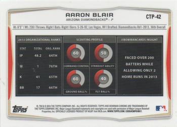 2014 Bowman Draft - Chrome Top Prospects Refractors #CTP-42 Aaron Blair Back