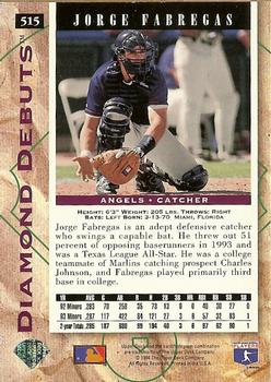 1994 Upper Deck - Electric Diamond #515 Jorge Fabregas Back