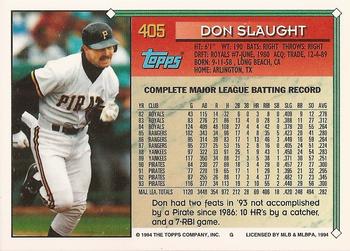 1994 Topps - Gold #405 Don Slaught Back