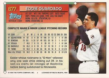 1994 Topps - Gold #677 Eddie Guardado Back