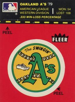 1980 Fleer Baseball Stickers #NNO Oakland A's Logo Front