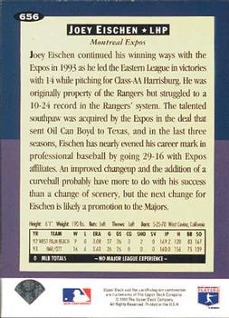 1994 Collector's Choice - Silver Signature #656 Joey Eischen Back