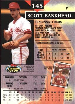 1993 Stadium Club - Members Only #145 Scott Bankhead Back