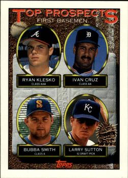 1993 Topps - Inaugural Marlins #423 Ryan Klesko / Ivan Cruz / Bubba Smith / Larry Sutton Front