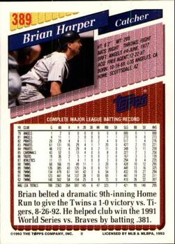 1993 Topps - Inaugural Rockies #389 Brian Harper Back