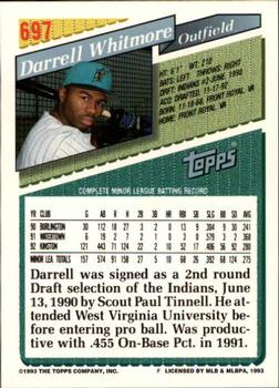 1993 Topps - Inaugural Rockies #697 Darrell Whitmore Back