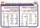 1993 Topps Micro #579 Neil Garret / Jason Bates Back