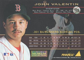 1994 Pinnacle - Museum Collection #126 John Valentin Back