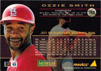 1994 Pinnacle - Museum Collection #389 Ozzie Smith Back