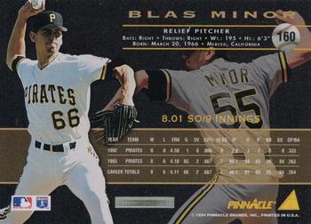 1994 Pinnacle - Artist's Proofs #160 Blas Minor Back