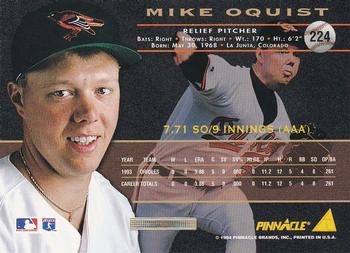 1994 Pinnacle - Artist's Proofs #224 Mike Oquist Back