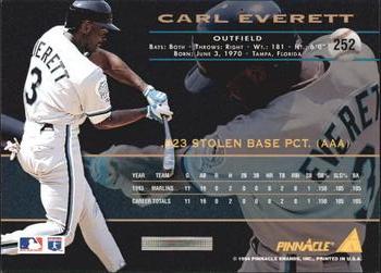 1994 Pinnacle - Artist's Proofs #252 Carl Everett Back