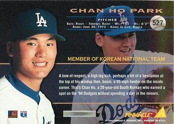 1994 Pinnacle - Artist's Proofs #527 Chan Ho Park Back