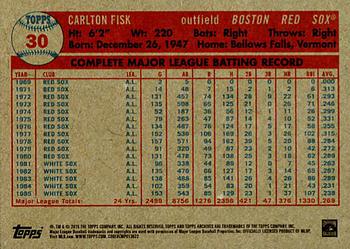 2015 Topps Archives #30 Carlton Fisk Back