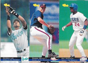 1994 Classic - Tri-Cards #T67 / T68 / T69 Derrek Lee / Robbie Beckett / Ray McDavid Front