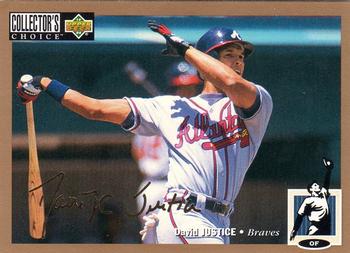 1994 Collector's Choice - Gold Signature #156 David Justice Front