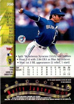 1997 Stadium Club #356 Marty Janzen Back