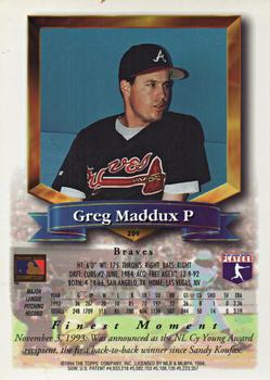 1994 Finest - Jumbos #209 Greg Maddux Back