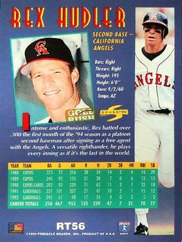 1994 Score Rookie & Traded - Gold Rush #RT56 Rex Hudler Back