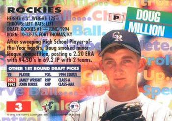 1994 Stadium Club Draft Picks - First Day Issue #3 Doug Million Back