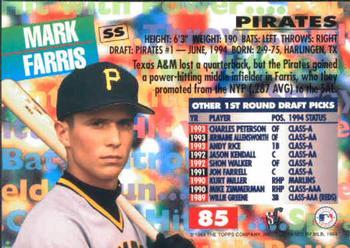 1994 Stadium Club Draft Picks - First Day Issue #85 Mark Farris Back