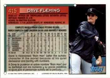 1994 Topps Bilingual #415 Dave Fleming Back