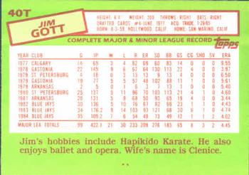 1985 Topps Traded #40T Jim Gott Back